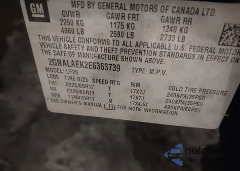 2014 Chevrolet Equinox Ls from USA, damaged, VIN 2GNALAEK2E6363739